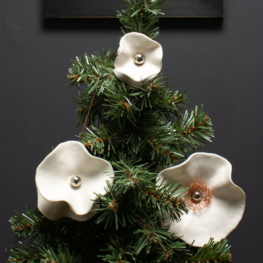 Fleurette Holiday Ornaments Nickel/Copper